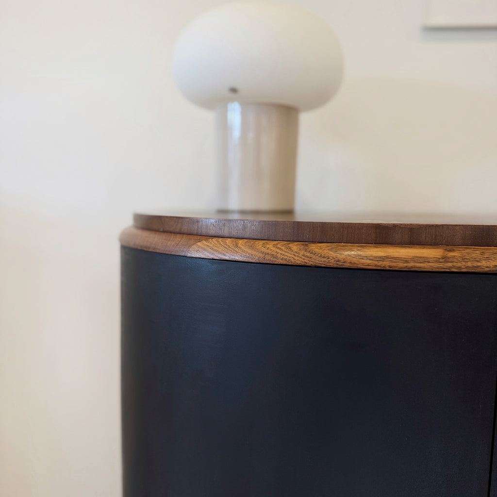 1920's Curved Black Sideboard